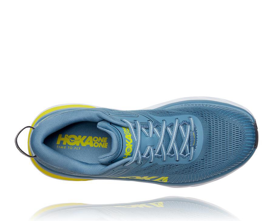 Hoka One One Bondi 7 Löparskor Herr - Blå - ROFQY-0489